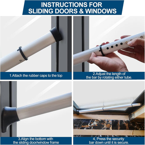 Jammer 1 Pack Rerishom Door Security Bar, Door Stoppers Security bar,Heavy Duty Door Lock Security Door Door Stopper