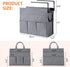 MASTLU Under Desk Storage Bag, Grey, Office Organizer for A4 Files, Detachable Handle, No Assembly Required, Home School