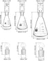 QWORK Glass Erlenmeyer Flask Set, 3 Pack Graduated Borosilicate Glass with Glass Stopper