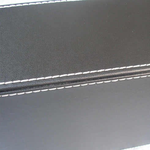 KINGFOM Letter Tray, PU Leather Paper Organizer for Desk, A4 Size Black Storage Holder for Office, Home, School