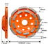 FEWELL 4 1/2” Concrete Grinding Wheel, Double Row Diamond Cup Wheel with 7/8” Arbor for Polishing and Grinding Concrete Surface Brick Stone Marble Cement Granite