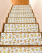 LBCASA Stair Treads Non Slip Indoor for Wooden Steps, Yellow Flowers 4 Pcs