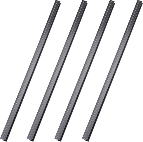 Tenare 4 Pieces Hanging File Rails, PVC Black, 15.8 Inch Long, 1/2 Inch Drawer Sides, Organized File System
