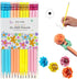 Fun Pencils - Flower Shaped Shavings, Novelty, Cool - Triangular Pencils for Kids, Cute with Erasers, 12 Pack
