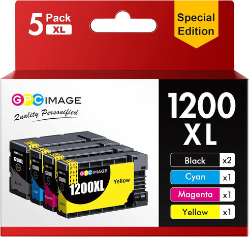 GPC Image Compatible Ink Cartridge Replacement for Canon PGI-1200XL for MAXIFY MB2320 MB2020 (5-Pack)