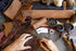 Hide & Drink Vintage Pen Sleeve, Full Grain Leather Office Essentials, Handmade Bookworm Accessories (Bourbon Brown)