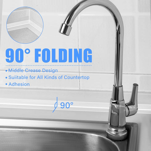 Clear Caulk Tape 10.5' x 1.5'', Waterproof Self Adhesive Strip for Bathtub Sealant, Kitchen Floor Wall Protector