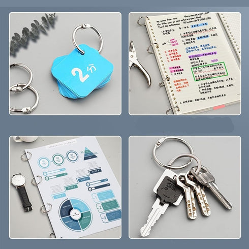 HDTXZYGOOD 2 Inch (10 Pack) Binder Rings Heavy Duty Loose Leaf Metal Book Rings, Nickel Plated Steel Keychain Key Rings