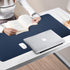Dual Sided Leather Desk Pad (35.4 x 17"), Waterproof Office Mat, PU Mouse Pad, Desk Protector Cover (Blue/Yellow)
