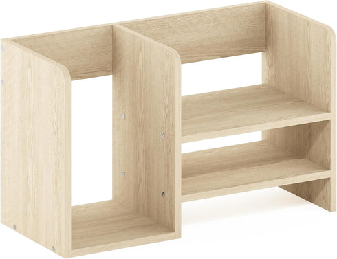 Furinno Hermite Wood Desktop Book and Office Supplies Storage Organizer, Bauhaus Oak