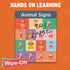 Sign Language Posters for Classroom - 3 Pack ASL Charts for Kids: Family, Clothes, and Animals, 16x20 inches, Dry