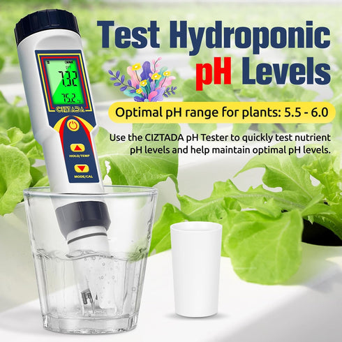 4 1 pH Meter for Water in pH EC TDS Temp Meter for Hydroponics PPM and EC Water Tester Digital pH PPM Meter