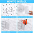 Uiifan 18 Set Pegboard Cups Kit, Plastic Bins with Hooks and Label Stickers for DIY Tools, Craft, Office Storage (White)