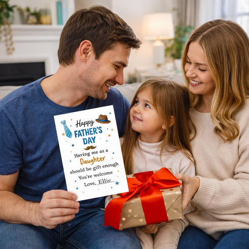 Funny Fathers Day Card for Dad from Daughter Personalized Fathers Day Card Gifts for Papa Dad from Sweet Heart Daughter