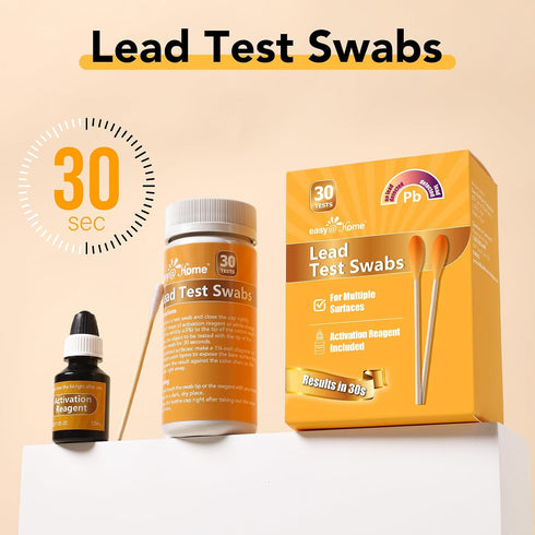 30 30Second #EZLT-S:30(REAGENT-12ML) Easy@Home Lead Test Kit with Vinegar Rapid Swabs with Results Surface Lead Screen