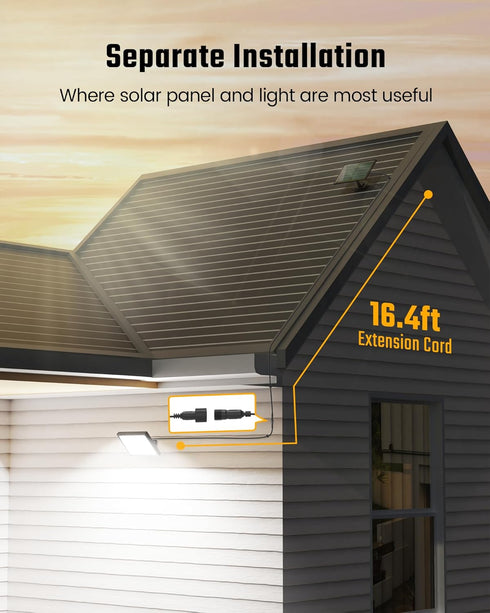 SUPERDANNY Solar Motion Sensor Outdoor Flood Lights, 113 Bright LEDs with 16ft Cable, IP65 Waterproof Security Light