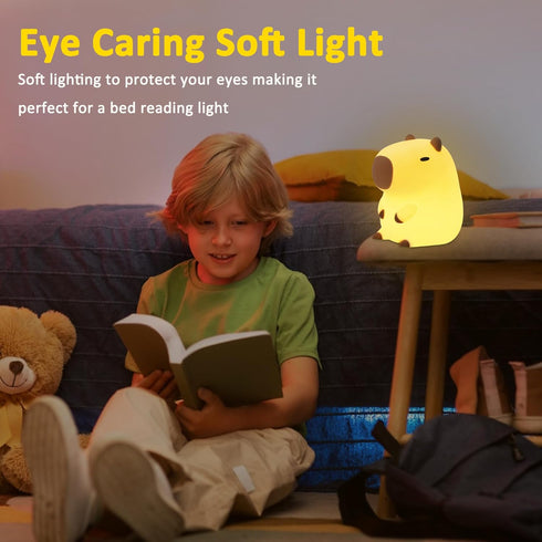 Dimmable, OkiyiD Capybara Night Lamp, Capybara for Loved Ones and Friends, Capybara Light Gift, ABS+SIL, Touch Control