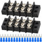 Terminal Block 2 Pack - 4 Circuits 20-30A 200v-450v Dual Row Screw Terminals + 16 PCS Heat Shrink Connectors
