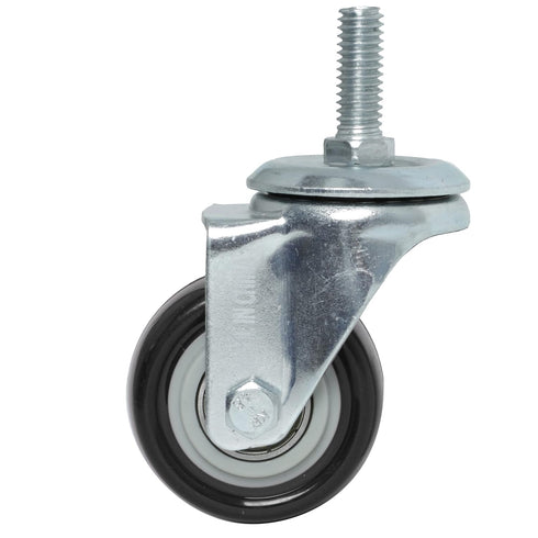 Finnhomy 2 Inch Heavy Duty Stem Caster Wheels, Set of 4, 5/16"-18 x 1" Premium Polyurethane, Black, Anti-wear Smooth