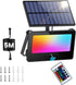 Galavasen Solar Color Changing Flood Lights Outdoor, 16.4FT Cable 16 Million RGB Solar