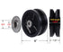 4"x1-1/2" Cast Iron V Groove Caster Wheel, Straight Roller Bearing, Capacity up to 600 lbs, Black Wheel