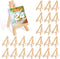 WOWOSS 24 Pack 5" Mini Wood Display Easel, Natural Wooden Tripod Holder for Small Canvases, Business Cards, Photos