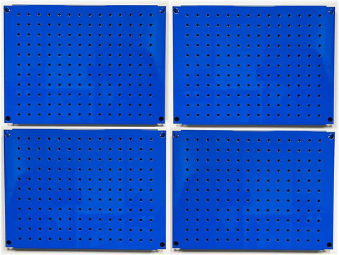 Metal Pegboard 12-Inch Tall x 16-Inch Wide Heavy Duty Wall Organizer for Garage Tool Storage, 4pcs Blue