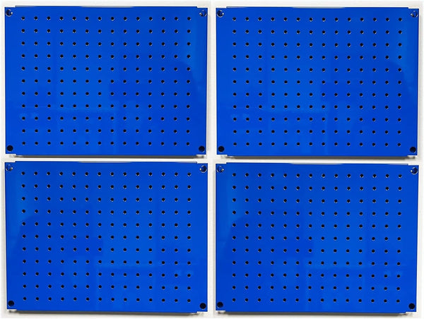 Metal Pegboard 12-Inch Tall x 16-Inch Wide Heavy Duty Wall Organizer for Garage Tool Storage, 4pcs Blue