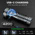 2000 5 4200mAh Lumen EDC Flashlight Small Rechargeable Flashlight with Memory,Multi-Color Light (Warm