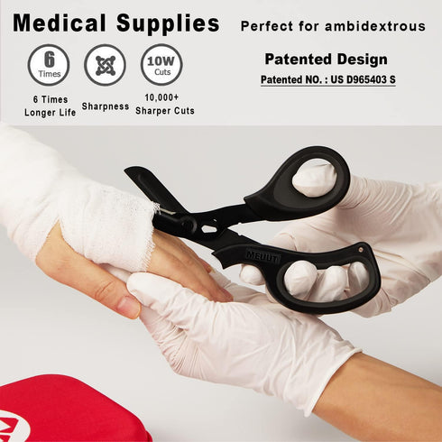 MEUUT 2 Pack Medical Scissors, Trauma Shears for Nurses, Non-Stick Blades, Surgical Grade EMT Scissors