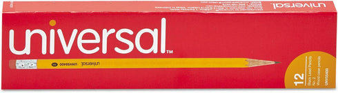Universal UNV55400 HB #2 Woodcase Pencil - Black Lead/Yellow Barrel (1-Dozen) by Universal