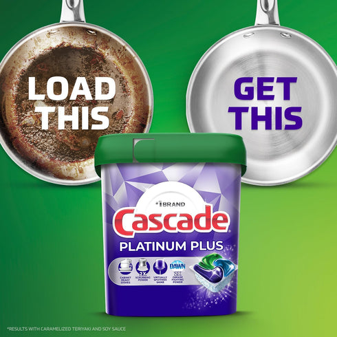 Cascade Platinum Plus ActionPacs Dishwasher Detergent Pods, 52 Count, Mountain