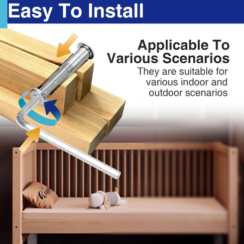 Usdrwam 40 Sets M6 40 mm Barrel Nuts and Bolts, Hex Socket Binding Screws for Furniture, Cabinets, and Cribs Assembly