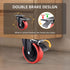 Heavy Duty TPR Rubber Wheels, 5 Inch Locking Caster Wheels Set of 4, 3000Lbs Load Capacity for Industrial Carts