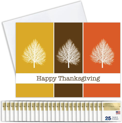 Thanksgiving Cards for Business & Family (Autumn Trees) Greeting Card Set Pack