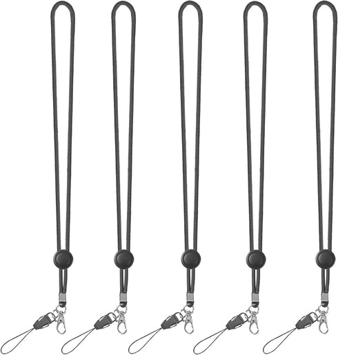 YOUOWO 5 Pack Adjustable Grey Neck Lanyards with Clip for ID Badges Holder, Men Women Office Cruise