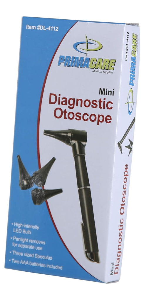3 Primacare Diagnostic Otoscope with LED for Doctors | Pocket Ear Canal Checker for Kids, Adults & Pets | Compact