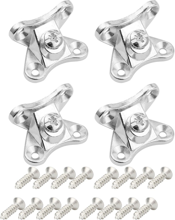 TAODAN 4PCS Zinc Nickel Alloy L Shaped Brackets Heavy Duty Removable Butterfly Right