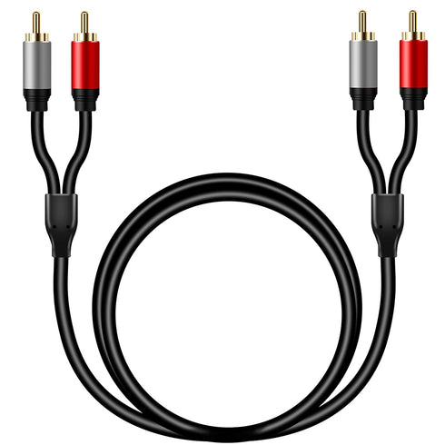 2RCA 2RCA 15Ft, 2 2 (15Ft/5M) Tan QY to Cable Gold-Plated RCA Male to RCA Male Stereo Audio Cable for Home Theater