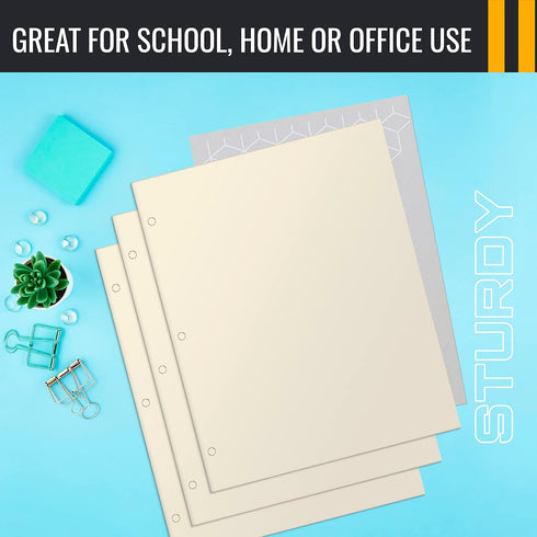Better Office Products 50-Pack Two Pocket Portfolio Folders, White, Letter Size Paper Folders, 50 Pieces, Clean White