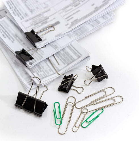 TecUnite 150 Pcs Binder Clips, Assorted Sizes, Large, Medium, Small, Office Supplies
