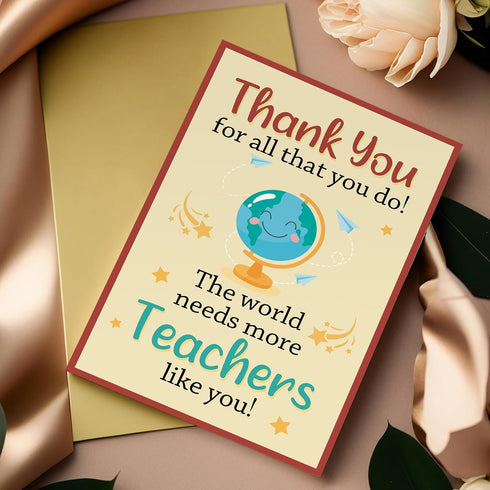 Oamiolek Cute Thank You Card for Teachers, Funny Teacher Appreciation Cards, Thank You Teacher Gifts from Students, The