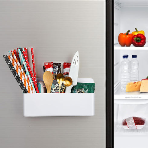 MoKo Magnetic Dry Erase Marker Holder, Durable Storage Organizer for Whiteboard, Refrigerator, Locker - White