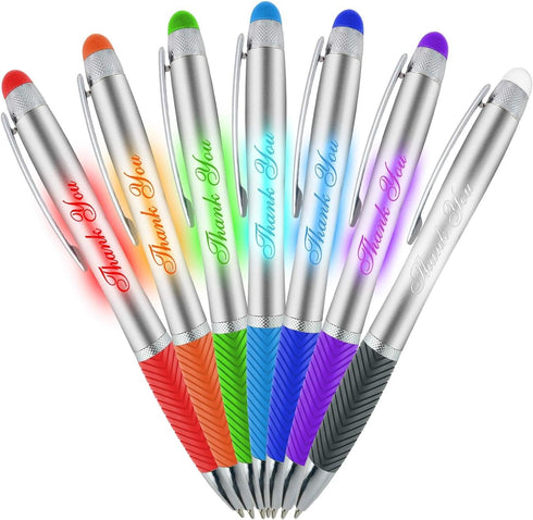 Thank You Gift Pen for Boss, 3 in 1 Stylus + Ballpoint Pen + LED Light, Multicolor 14 Pack