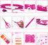 Hot Pink Desk Accessory Kit, Hot Pink Office Supplies, Hot Pink Stapler and Tape Dispenser Set, Gift for Students,