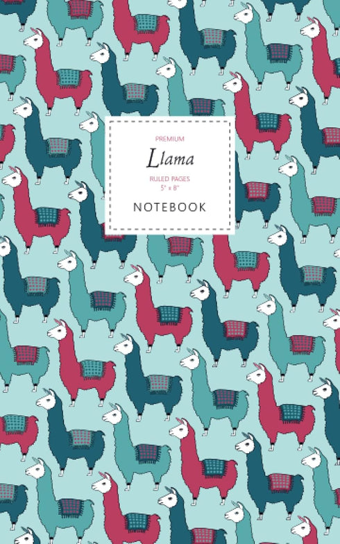 Llama Notebook - Ruled Pages, 5x8, Premium: Fun Animal Notebook, 96 Ruled/Lined Pages