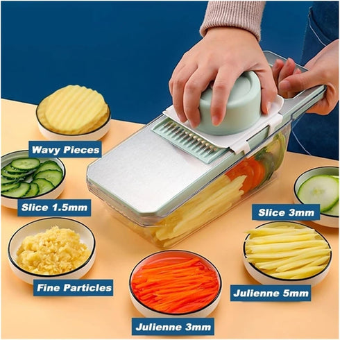 CJNDYFXCA 2) Multifunctional Stainless Steel Vegetable Shredder and Cutter - Compact Potato and Cucumber Slicer