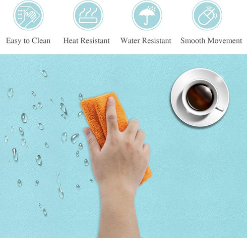 Dual Sided Multifunctional Desk Pad - Tocorpie PU Leather Desk Mat Protector for Laptop Keyboard and Mouse Waterproof