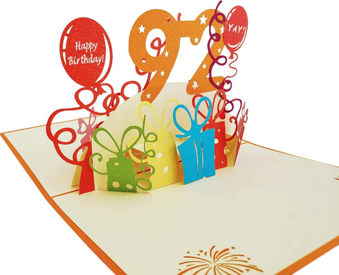 iGifts And Cards Happy 92nd Birthday 3D Pop Up Greeting Card – Unique Celebration with Balloons and Gifts