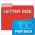Pendaflex Two-Tone Color File Folders, Letter Size, Red, 100 per box